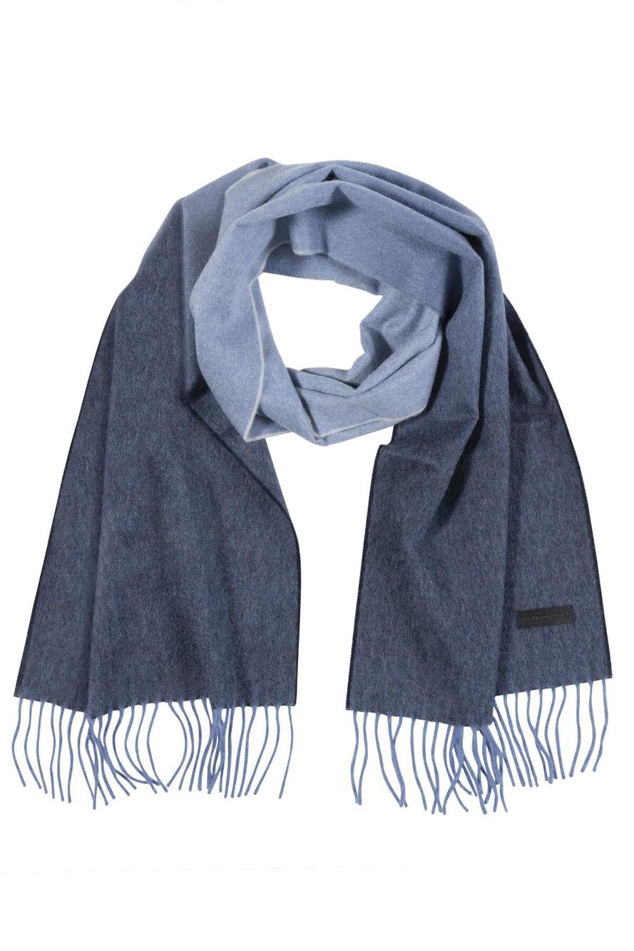 6176 Cashmere Woven Scarf Navy Ombre